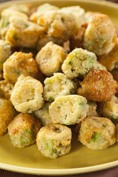 Orgánica casero frito verde okra — Foto de Stock