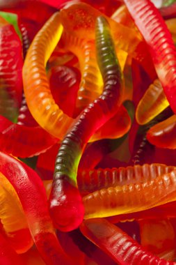 renkli meyveli sakız solucan şeker