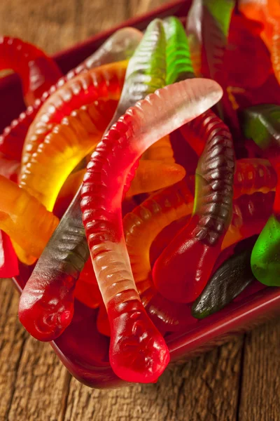 Colorido caramelo de gusano gomoso afrutado — Foto de Stock