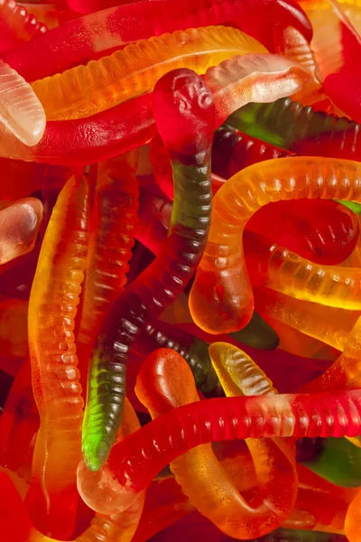 Colorful Fruity Gummy Worm Candy — Stock Photo, Image