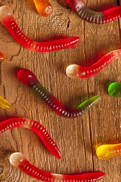 Doce de verme frutado colorido da gengiva — Fotografia de Stock
