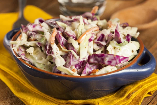 Homemade Coleslaw with Shredded Cabbage and Lettuce — Stock Photo, Image