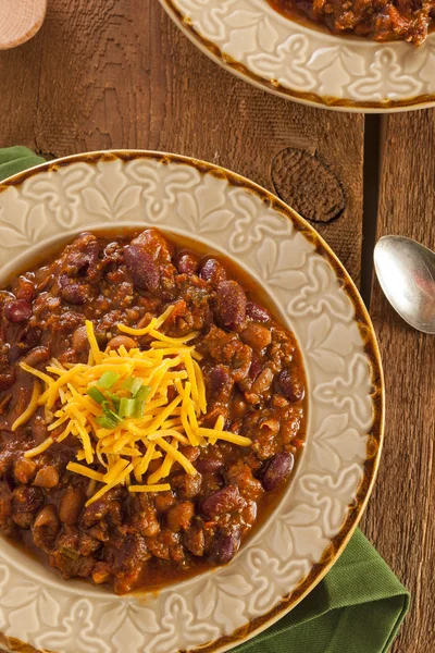 Pittige zelfgemaakte chili con carne soep — Stockfoto