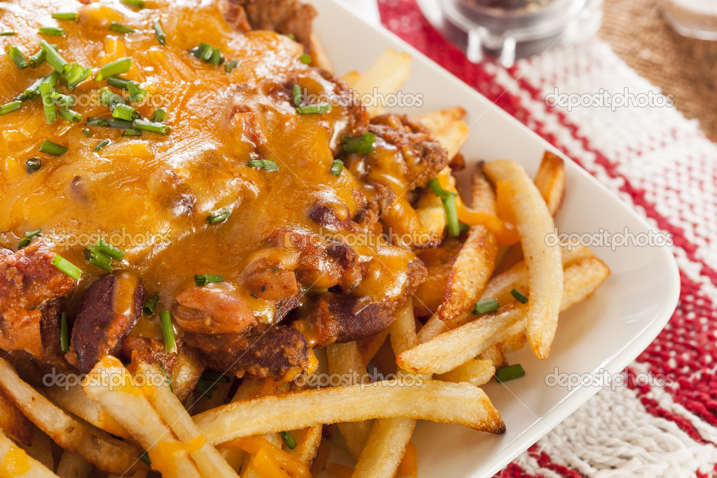 Unhealthy Messy Chili Cheese Fries Stock Photo by ©bhofack2 28363205