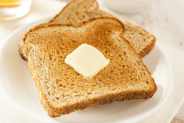 Whole Wheat Buttered Toast Stock Photo