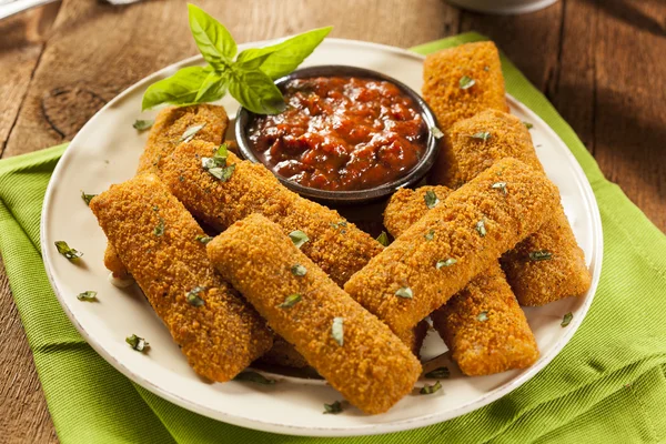 Homemade Fried Mozzarella Sticks — Stock Photo, Image