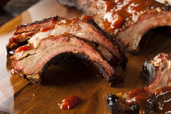 Smoked Barbecue Pork Spare Ribs — Stock Photo, Image