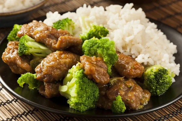 Carne de res asiática casera y brócoli — Foto de Stock