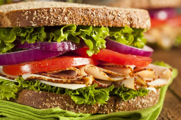 Homemade Turkey Sandwich — Stock Photo, Image