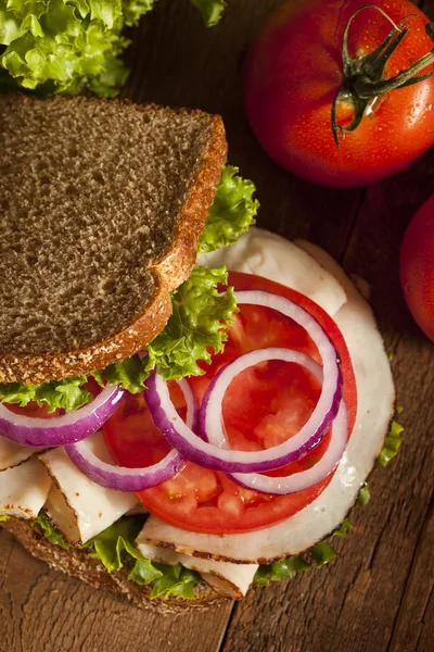 Homemade Turkey Sandwich — Stock Photo, Image