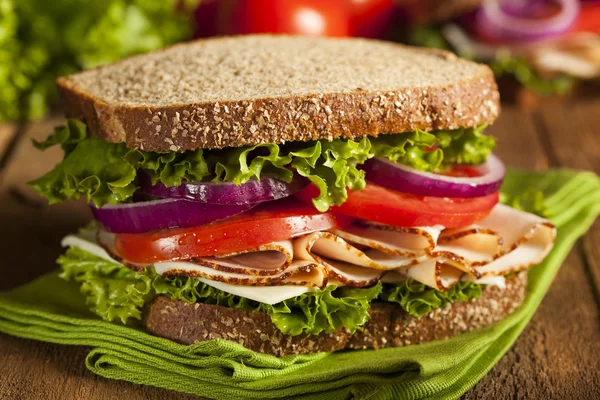 Homemade Turkey Sandwich — Stock Photo, Image