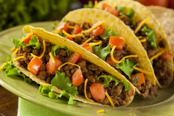 Domowe ziemi wołowiny tacos — Zdjęcie stockowe