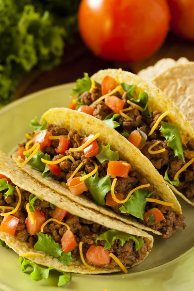 Hausgemachte Hackfleisch-Tacos — Stockfoto