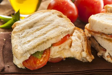 ev yapımı domates ve mozzarella panini