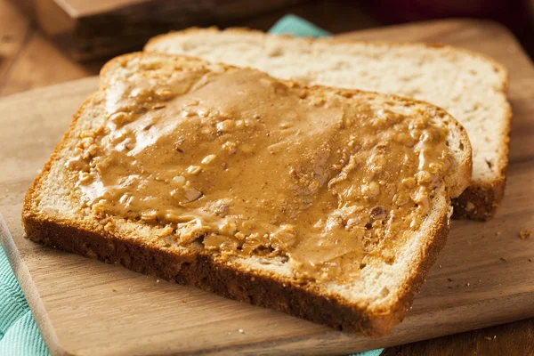 Homemade Chunky Peanut Butter Sandwich — Stock Photo, Image