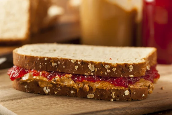 Homemade Peanut Butter and Jelly Sandwich Stock Image