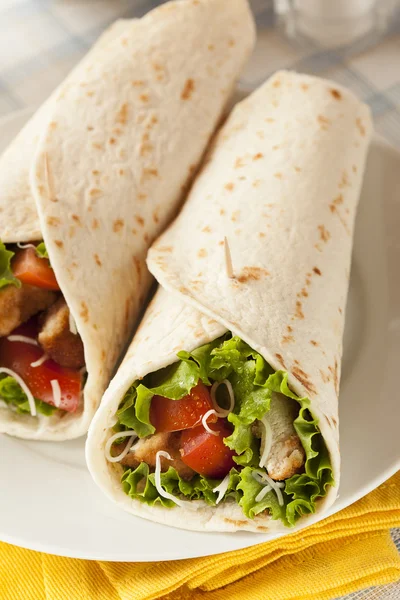 Breaded Chicken in a Tortilla Wrap — Stock Photo, Image