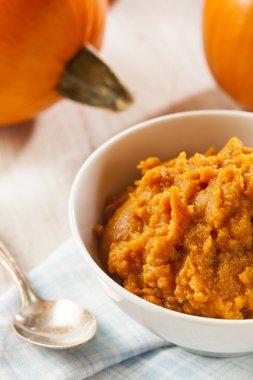 Organik turuncu kabak püresi