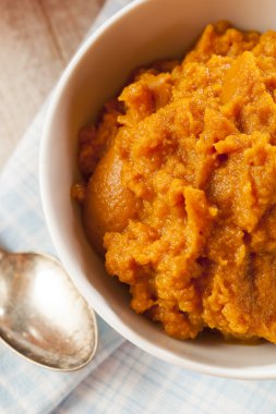 Organik turuncu kabak püresi