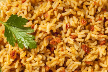 ev yapımı İspanyol rice maydanoz ile
