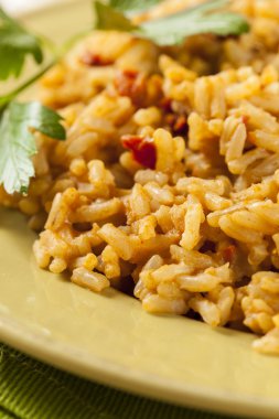 ev yapımı İspanyol rice maydanoz ile