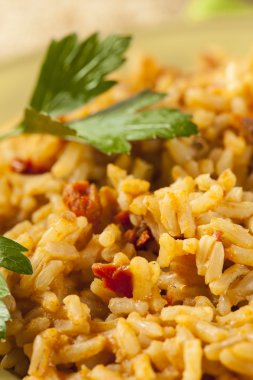 ev yapımı İspanyol rice maydanoz ile