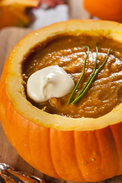 Homemade Organic Pumpkin Soup — Stock Photo, Image