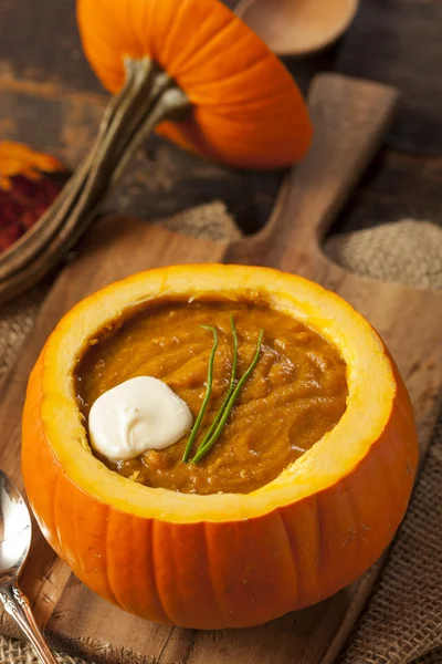 Homemade Organic Pumpkin Soup — Stock Photo, Image