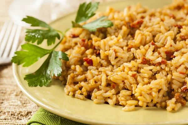 Homemade Spanish Rice with Parsley — Stock Photo, Image