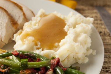 Homemade Organic Mashed Potatoes with Gravy clipart