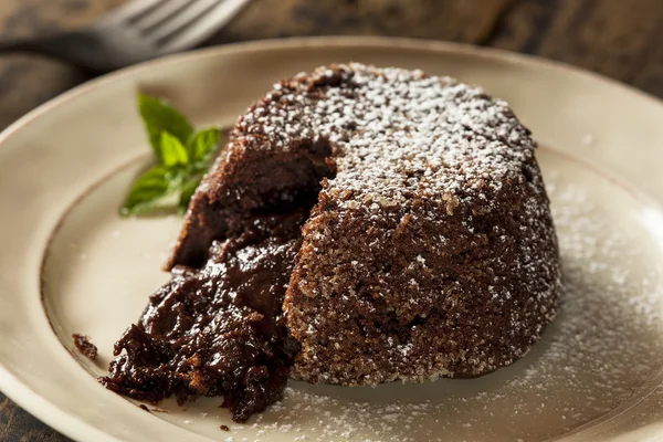 Hausgemachte Schokolade Lava Kuchen Dessert — Stockfoto