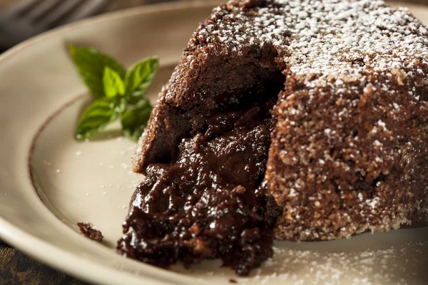 Homemade Chocolate Lava Cake Dessert — Stock Photo, Image