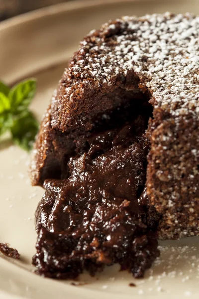 Zelfgemaakte chocolade Lava cake dessert — Stockfoto
