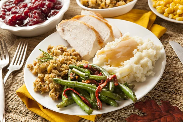 Cena casera de Acción de Gracias de Turquía — Foto de Stock