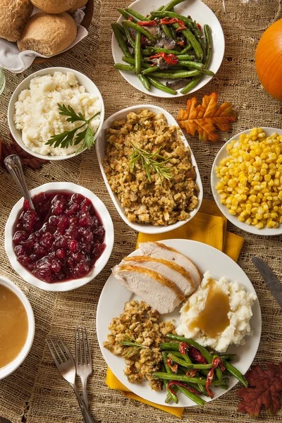 Hemlagad Turkiet thanksgiving middag — Stockfoto