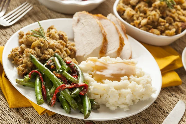 Cena casera de Acción de Gracias de Turquía — Foto de Stock