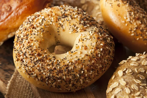 Bagel de grão inteiro orgânico saudável — Fotografia de Stock