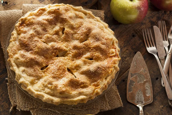 Sobremesa de torta de maçã orgânica caseira — Fotografia de Stock