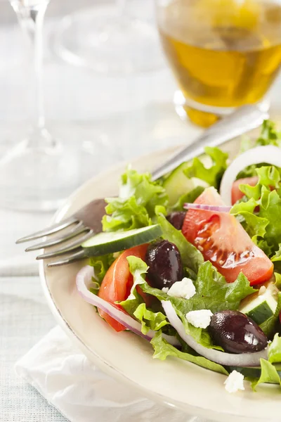 Salada grega orgânica caseira — Fotografia de Stock