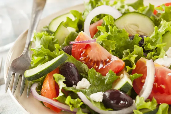 Insalata greca biologica fatta in casa — Foto Stock