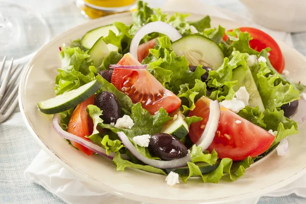 Домашний органический греческий салат — стоковое фото