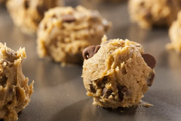 Domácí čokoládová placička cookie těsta — Stock fotografie