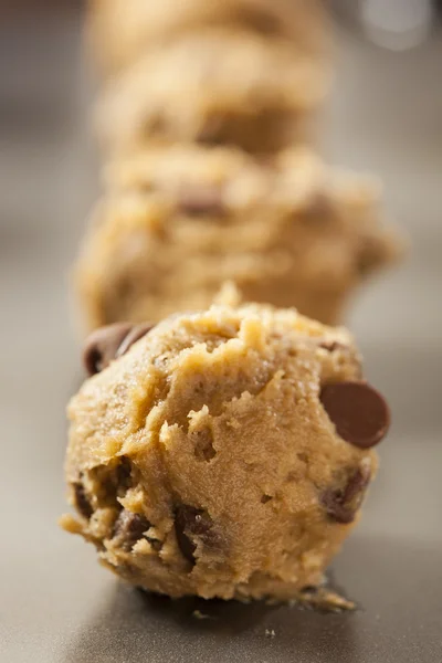 Domácí čokoládová placička cookie těsta — Stock fotografie