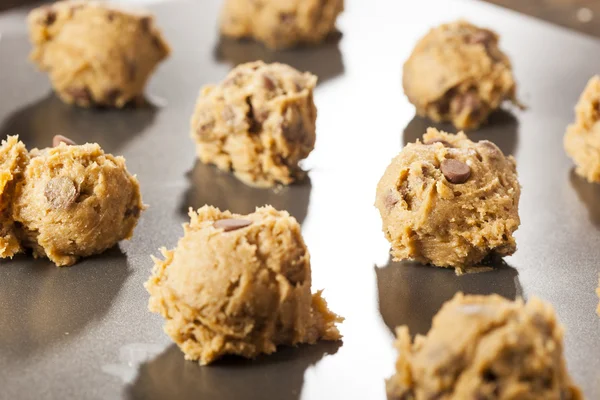 Ev yapımı çikolata parçalı kurabiye hamuru — Stok fotoğraf