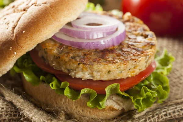 Hamburguesa de frijol negro a la parrilla orgánica — Foto de Stock