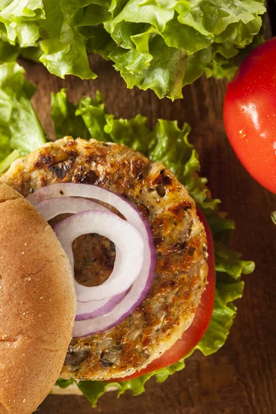 Szerves grillezett fekete bab burger — Stock Fotó