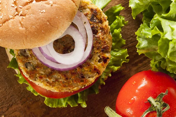 Szerves grillezett fekete bab burger — Stock Fotó