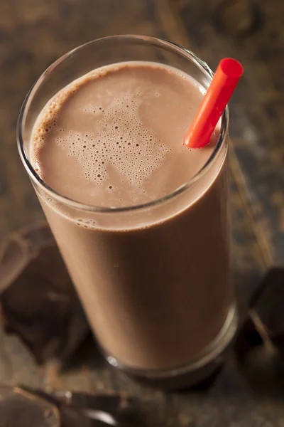 Refrescante delicioso leite de chocolate — Fotografia de Stock