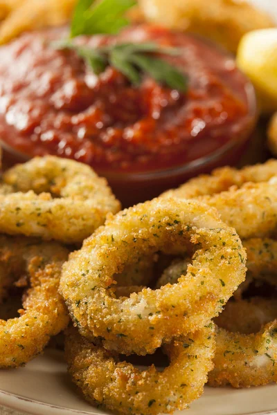 Calamares hechos en casa con pan frito — Foto de Stock