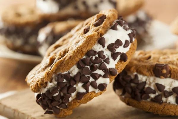 Chocolate chip cookie ijs sandiwch — Stockfoto